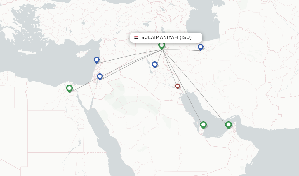 Rute Penerbangan Populer dari Bandara Sulaymaniyah International Airport